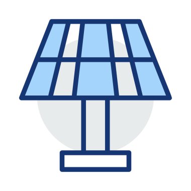 Beyaz arka plan üzerinde izole gri ve mavi renklerde büyük güneş paneli