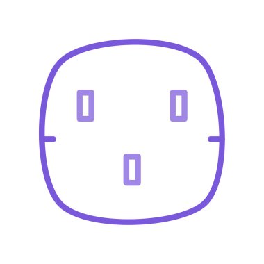 Beyaz arka plan üzerinde izole anahat mor soket