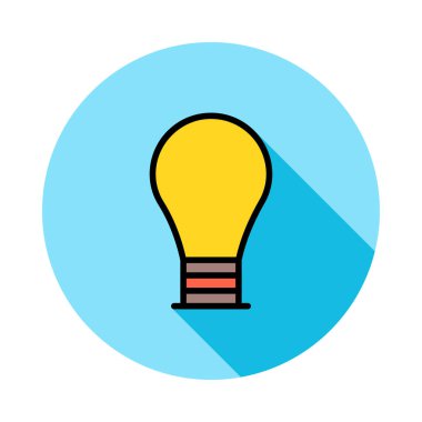 Daire beyaz zemin üzerine sarı ampul