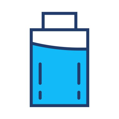 Beyaz arka plan üzerinde izole mavi pil