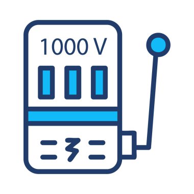 Beyaz arka plan üzerinde izole kolu olan gerilim ölçer