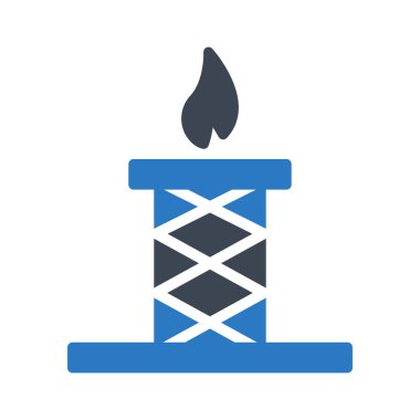 Mavi ve gri güç istasyonu izole beyaz zemin üzerine yazma