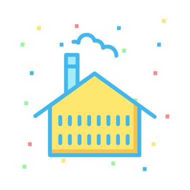 Renkli noktalar beyaz zemin üzerine sarı bitki