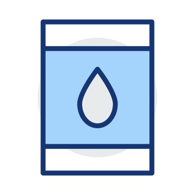 Beyaz arka plan üzerinde izole mavi ve gri renklerde damla ile büyük tüp