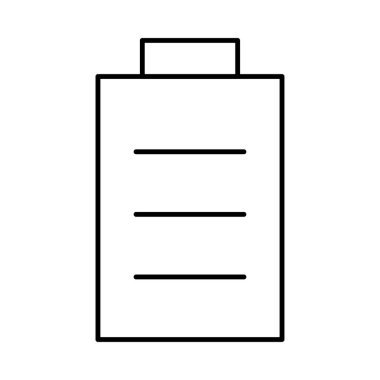 Beyaz arka plan üzerinde izole ince çizgi pil