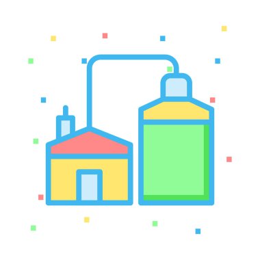 Eko ev konsepti renkli noktalar beyaz zemin üzerine