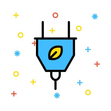 Renkli semboller ile beyaz arka plan üzerinde küçük yaprak ile takın