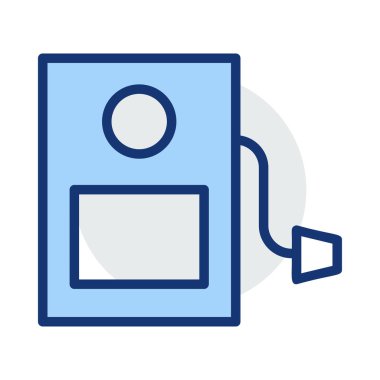 Benzin istasyonu mavi ve gri renkler beyaz arka plan üzerinde izole kablosu ile