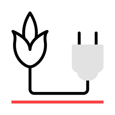 Beyaz arka plan üzerinde izole kırmızı, gri ve siyah renklerde fiş ile çiçek