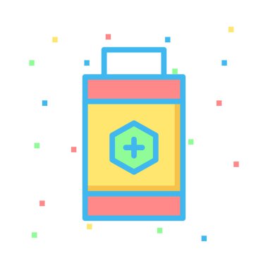 Renkli noktalar beyaz zemin üzerine kırmızı ve sarı pil 