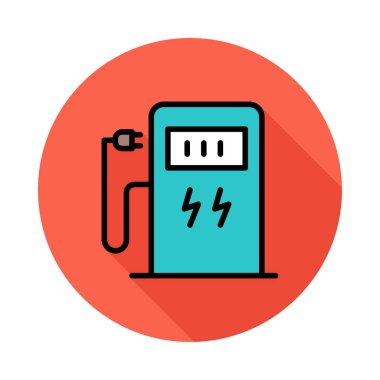 Beyaz zemin üzerinde bir dairede fiş ile mavi dönüştürücü