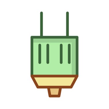 Yeşil ve yelllow izole üzerinde beyaz arka plan takın