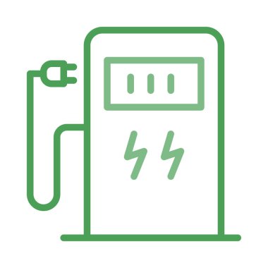 Beyaz arka plan üzerinde izole fiş ile yeşil dönüştürücü anahat