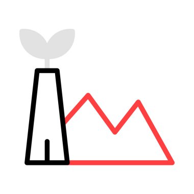 Eko Fabrika beyaz arka plan üzerinde izole gri, kırmızı ve siyah renklerde