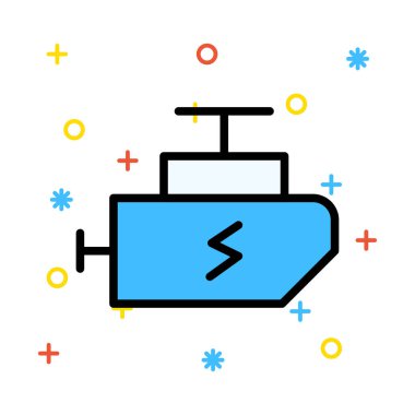 Flaş renkli semboller beyaz zemin üzerine mavi dönüştürücü