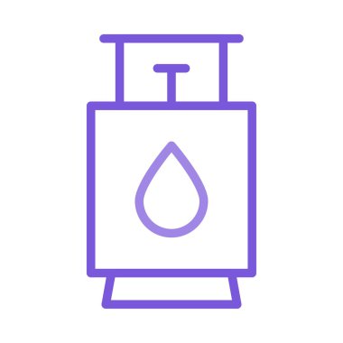 Beyaz arka plan üzerinde izole anahat mor benzin pompası