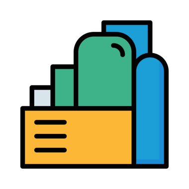 Beyaz arka plan üzerinde izole renkli fabrika