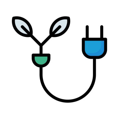 Çizgi ve beyaz arka plan üzerinde izole yaprakları ile mavi fiş