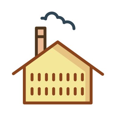 Fabrika satırı simgesi, vektör çizim