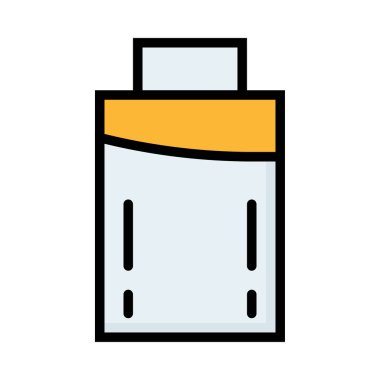 Beyaz arka plan üzerinde izole gri ve sarı pil