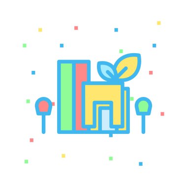 Eko bitki renkli noktalar beyaz zemin üzerine 