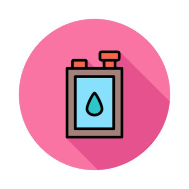 Beyaz zemin üzerinde bir dairede yakıt teneke kutu