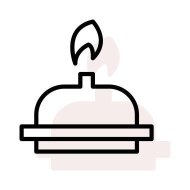 Yanan nesne bej gölge beyaz zemin üzerine izole