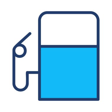 Beyaz arka plan üzerinde izole mavi benzin pompası