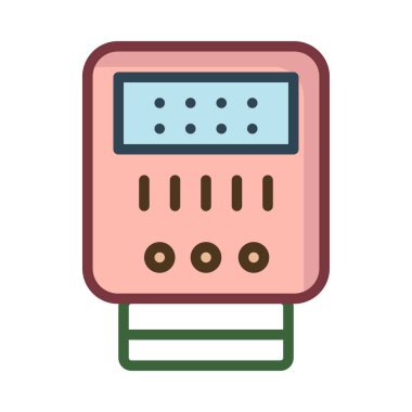 Beyaz arka plan üzerinde izole pembe ve mavi gerilim ölçer