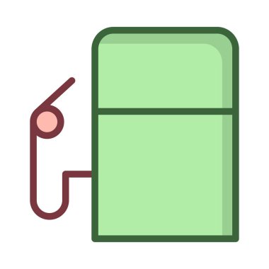 Beyaz arka plan üzerinde izole yeşil benzin istasyonu