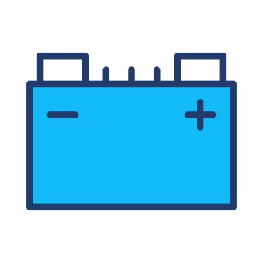 Beyaz arka plan üzerinde izole basit geniş mavi pil