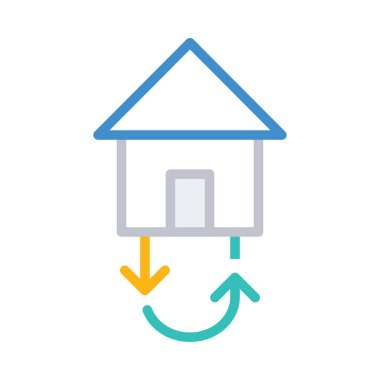 Beyaz arka plan üzerinde izole çizgi stili Eko ev