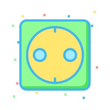 Renkli noktalar beyaz zemin üzerine yeşil ve sarı soket 