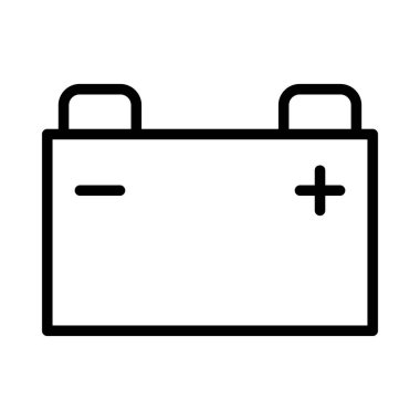 Beyaz arka plan üzerinde izole siyah anahat geniş akümülatör