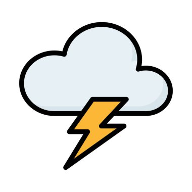 Beyaz arka plan üzerinde izole sarı flash ile bulut gri