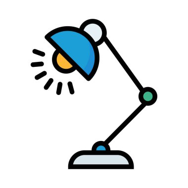 Beyaz arka plan üzerinde izole renkli masa lambası