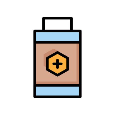 Beyaz arka plan üzerinde izole kahverengi ve mavi akümülatör