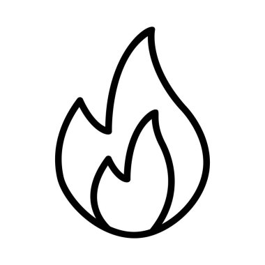 Beyaz arka plan üzerinde izole siyah anahat yangın