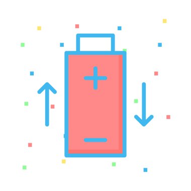 Renkli noktalar beyaz zemin üzerine pembe pil 