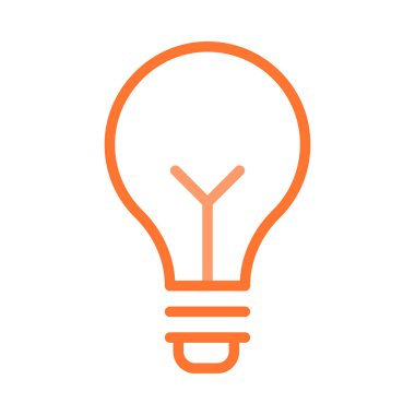 Beyaz arka plan üzerinde izole anahat turuncu lamba