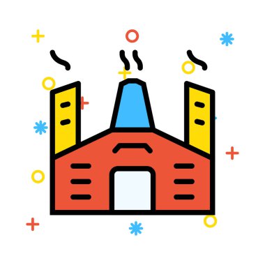 Fabrika renkli semboller ile beyaz arka plan üzerinde sigara