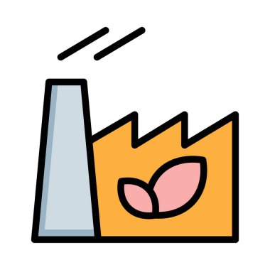 Beyaz arka plan üzerinde izole renkli Eko fabrika