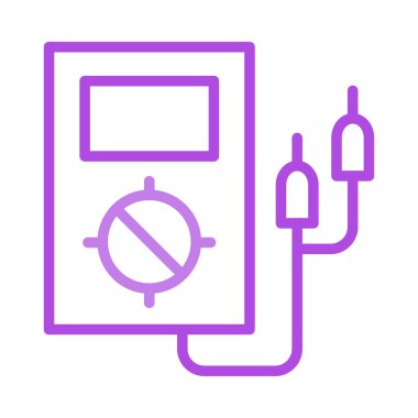 Beyaz arka plan üzerinde izole anahat gerilim ölçer