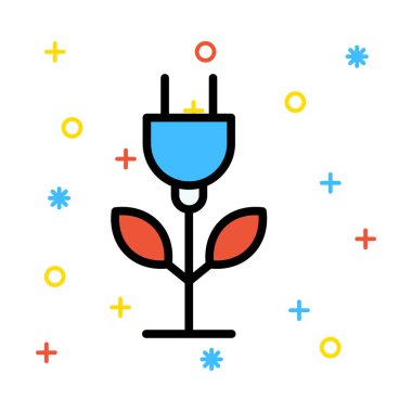 Bitki renkli semboller beyaz zemin üzerine takın