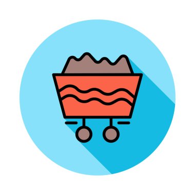 Beyaz arka plan üzerinde daire toprak ile kırmızı taşıma