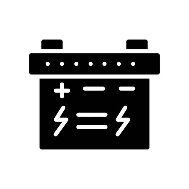 izole üzerinde beyaz arka plan siyah glif batarya ile birden parlamak 