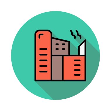 Beyaz arka planda daireye fabrikasında çalışan