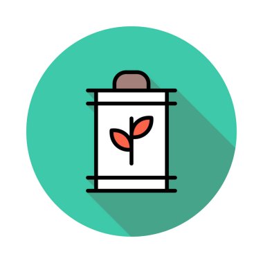 Beyaz arka plan üzerinde daire içinde yapraklarla tüp