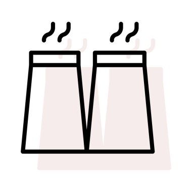 Bej gölge beyaz zemin üzerine izole iki büyük sigara bacaları