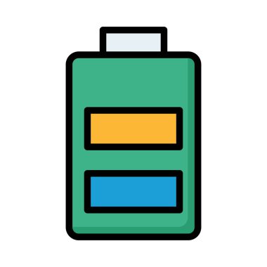 Beyaz arka plan üzerinde izole renkli pil